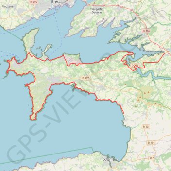 Itinéraire Tour de la presqu'île de Crozon - 116.5 km - 6 jours - Itinérance Bretagne -, distance, dénivelé, altitude, carte, profil, trace GPS