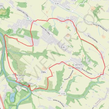 Itinéraire Aureville - Clermont-le-Fort - Goyrans, distance, dénivelé, altitude, carte, profil, trace GPS