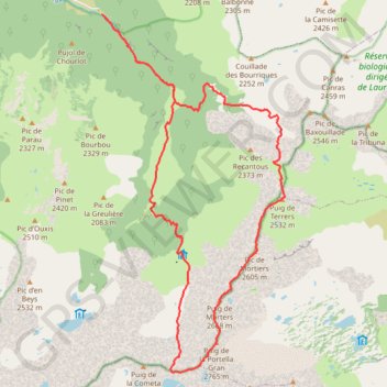 Itinéraire pic de la grande porteille, distance, dénivelé, altitude, carte, profil, trace GPS