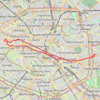 Itinéraire Paris est-ouest-est, distance, dénivelé, altitude, carte, profil, trace GPS