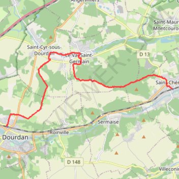 Itinéraire De Saint Chéron à Dourdan, distance, dénivelé, altitude, carte, profil, trace GPS