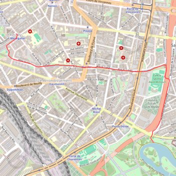 Itinéraire Paris (Montgallet) - Bois de Vincennes (Lac Daumesnil), distance, dénivelé, altitude, carte, profil, trace GPS