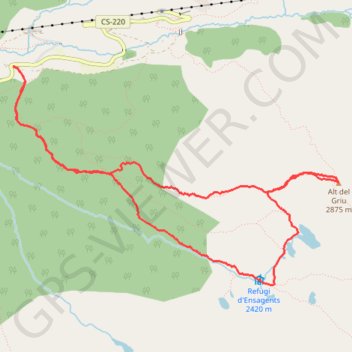 Itinéraire Alt del Griu, distance, dénivelé, altitude, carte, profil, trace GPS