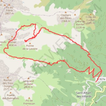 Itinéraire Selle et Col de la Lavoire, distance, dénivelé, altitude, carte, profil, trace GPS