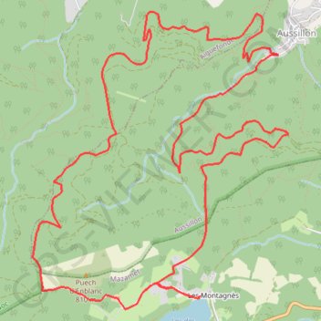 Itinéraire Lac Montagnès Aussillon, distance, dénivelé, altitude, carte, profil, trace GPS
