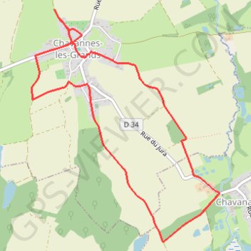 Itinéraire Circuit de Chavannes les Grands, distance, dénivelé, altitude, carte, profil, trace GPS