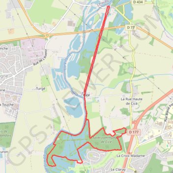 Itinéraire Bruz-Cicé, distance, dénivelé, altitude, carte, profil, trace GPS