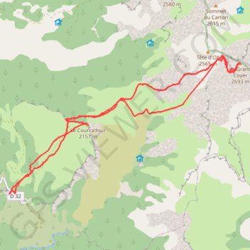 Itinéraire Grand Coyer, distance, dénivelé, altitude, carte, profil, trace GPS
