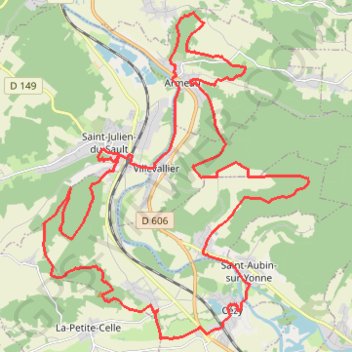 Itinéraire Cézy, distance, dénivelé, altitude, carte, profil, trace GPS