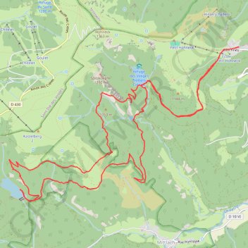 Itinéraire Lacs Vosgiens, Lac d'Altenweiher, distance, dénivelé, altitude, carte, profil, trace GPS
