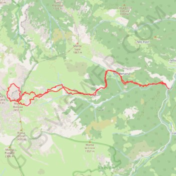 Itinéraire Bussaia - canale N e versante SE, distance, dénivelé, altitude, carte, profil, trace GPS