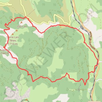 Itinéraire L'Aupillon, distance, dénivelé, altitude, carte, profil, trace GPS
