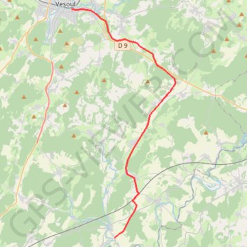 Itinéraire Guiseuil Vesoul, distance, dénivelé, altitude, carte, profil, trace GPS