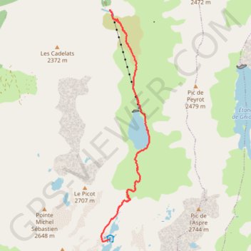 Itinéraire Étang Fourcat, distance, dénivelé, altitude, carte, profil, trace GPS