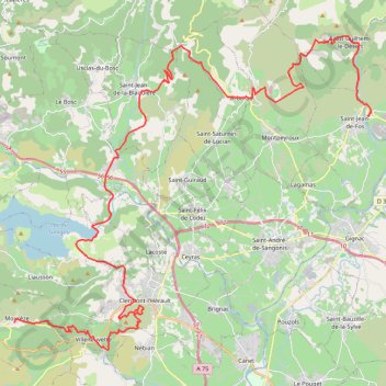 Itinéraire V2 - Pont du diable (parking) - Mourèze (les hauts de Mourèze), distance, dénivelé, altitude, carte, profil, trace GPS