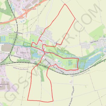 Itinéraire Le chemin du Maresquay - Athies, distance, dénivelé, altitude, carte, profil, trace GPS