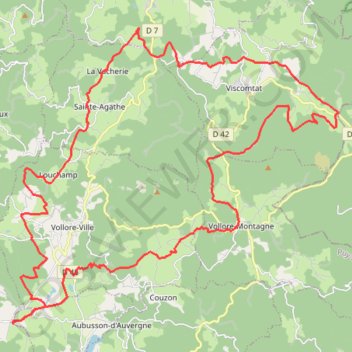 Itinéraire La Trace en Livradois-Forez - Aubusson-d'Auvergne, distance, dénivelé, altitude, carte, profil, trace GPS