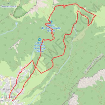 Itinéraire Le Habert de Chamechaude depuis le Sappey, distance, dénivelé, altitude, carte, profil, trace GPS