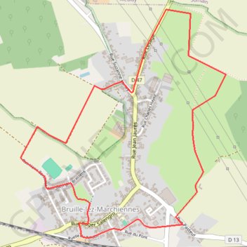 Itinéraire Sentier de la Motte - Bruille-lez-Marchiennes, distance, dénivelé, altitude, carte, profil, trace GPS