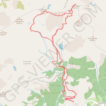 Itinéraire Cima Piana, distance, dénivelé, altitude, carte, profil, trace GPS
