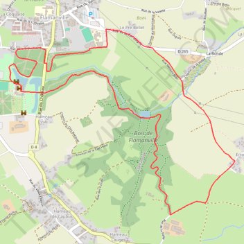 Itinéraire Embuscade - Variante 1 avec retour route, distance, dénivelé, altitude, carte, profil, trace GPS