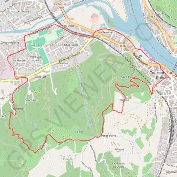 Itinéraire Balade autour de Tournon sur Rhône, distance, dénivelé, altitude, carte, profil, trace GPS