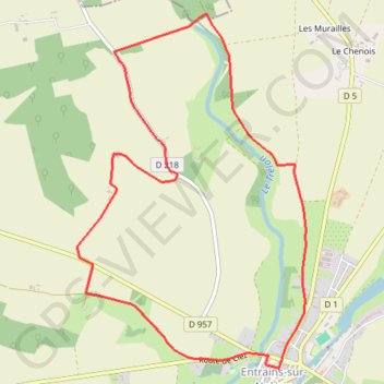 Itinéraire Circuit de la nature - Entrains-sur-Nohain, distance, dénivelé, altitude, carte, profil, trace GPS