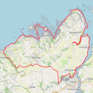 Itinéraire Trail de l'Estran, distance, dénivelé, altitude, carte, profil, trace GPS