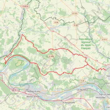 Itinéraire La Vexinoise, distance, dénivelé, altitude, carte, profil, trace GPS