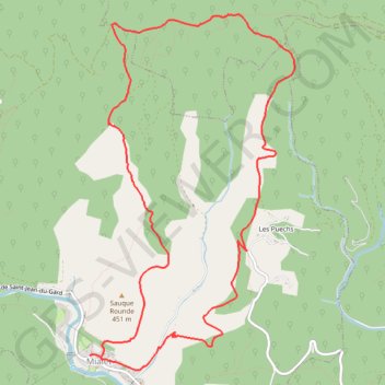 Itinéraire Mialet, distance, dénivelé, altitude, carte, profil, trace GPS