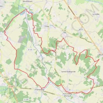 Itinéraire Pont l'Abbé Arnoult 36 kms, distance, dénivelé, altitude, carte, profil, trace GPS