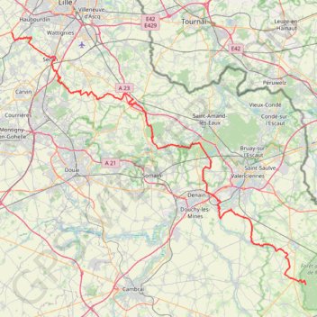 Itinéraire FDb Paris Roubaix, distance, dénivelé, altitude, carte, profil, trace GPS