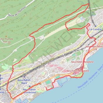 Itinéraire BCN Tour - Étape de Neuchâtel, distance, dénivelé, altitude, carte, profil, trace GPS