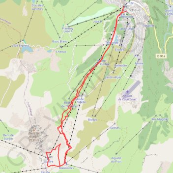 Itinéraire Couloir de la Saulire, distance, dénivelé, altitude, carte, profil, trace GPS