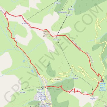 Itinéraire Col d'Allos, distance, dénivelé, altitude, carte, profil, trace GPS