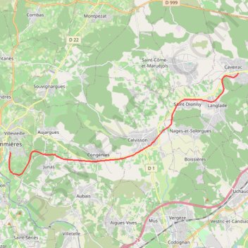 Itinéraire Voie Verte de la Vaunage, distance, dénivelé, altitude, carte, profil, trace GPS