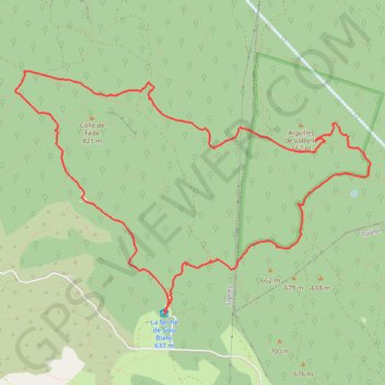 Itinéraire Rando circulaire sur le plateau de siou blanc, distance, dénivelé, altitude, carte, profil, trace GPS