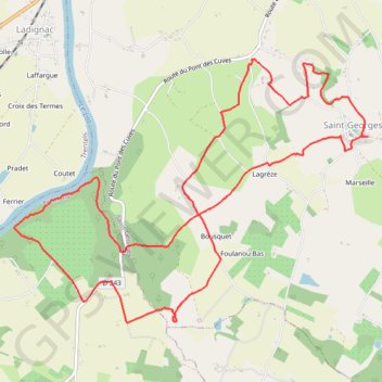 Itinéraire Pech Vidal - Saint-Georges - Lot, distance, dénivelé, altitude, carte, profil, trace GPS