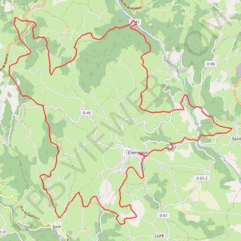 Itinéraire Cremeaux marche des Violettes, distance, dénivelé, altitude, carte, profil, trace GPS