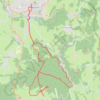 Itinéraire La forêt des boeufs, distance, dénivelé, altitude, carte, profil, trace GPS