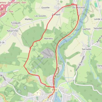 Itinéraire MAZERES, distance, dénivelé, altitude, carte, profil, trace GPS