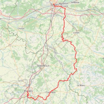 Itinéraire Chemin de l'évêque en Touraine, distance, dénivelé, altitude, carte, profil, trace GPS