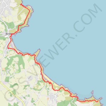 Itinéraire Itinéraire de Sentier des Falaises, Kersalic, 22580 Plouha, France à (mer), France, distance, dénivelé, altitude, carte, profil, trace GPS