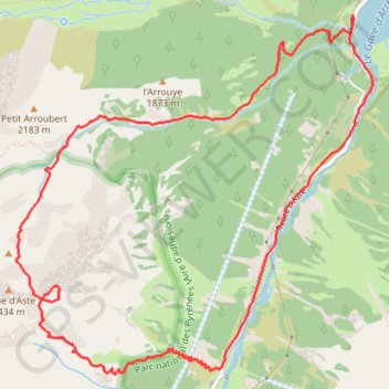 Itinéraire Pique d'Aste bis (2358m) en circuit depuis le lac du Tech, distance, dénivelé, altitude, carte, profil, trace GPS