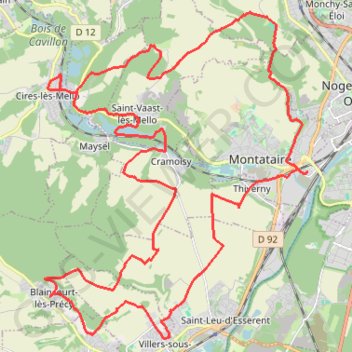 Itinéraire Rando des Forges - Montataire, distance, dénivelé, altitude, carte, profil, trace GPS