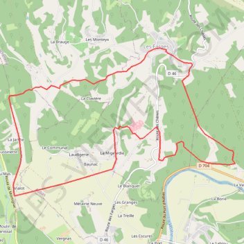 Itinéraire Les Farges par Viallot, distance, dénivelé, altitude, carte, profil, trace GPS