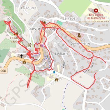 Itinéraire Seyne - Visite guidée du Village, distance, dénivelé, altitude, carte, profil, trace GPS