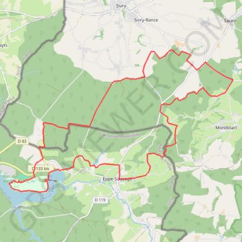 Itinéraire ValJoly - Sivry, distance, dénivelé, altitude, carte, profil, trace GPS