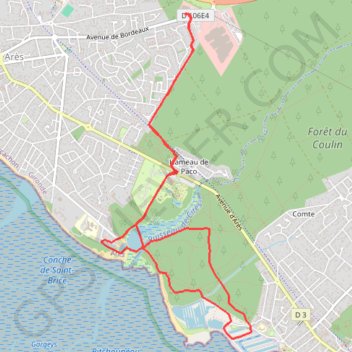 Itinéraire Ares sur le Bassin d Arcachon, distance, dénivelé, altitude, carte, profil, trace GPS