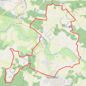 Itinéraire 30. Trace GPX Circuit de St Marc, distance, dénivelé, altitude, carte, profil, trace GPS